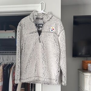 Women's Cream Teddy Quarter-Zip Jacket